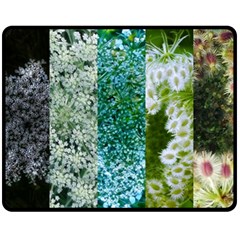 Queen Annes Lace Vertical Slice Collage Double Sided Fleece Blanket (medium)  by okhismakingart