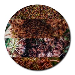 Queen Annes Lace Horizontal Slice Collage Round Mousepads by okhismakingart