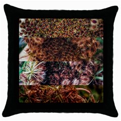 Queen Annes Lace Horizontal Slice Collage Throw Pillow Case (black) by okhismakingart