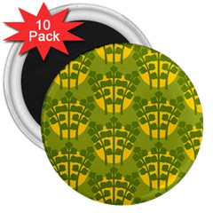 Texture Plant Herbs Green 3  Magnets (10 Pack) 