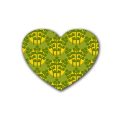 Texture Plant Herbs Green Heart Coaster (4 Pack) 