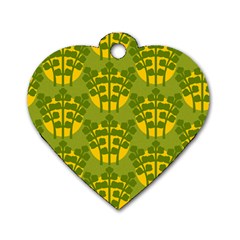 Texture Plant Herbs Green Dog Tag Heart (one Side)