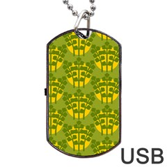 Texture Plant Herbs Green Dog Tag Usb Flash (one Side)