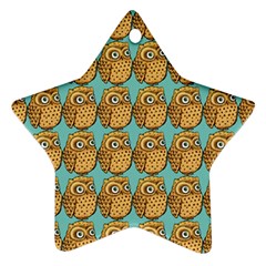 Owl Wallpaper Bird Star Ornament (two Sides)