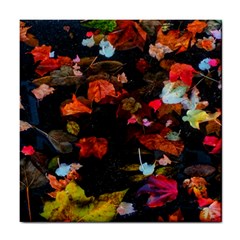 Leaves And Puddle Tile Coasters by okhismakingart