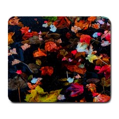 Leaves And Puddle Large Mousepads by okhismakingart