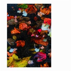 Leaves And Puddle Small Garden Flag (two Sides) by okhismakingart