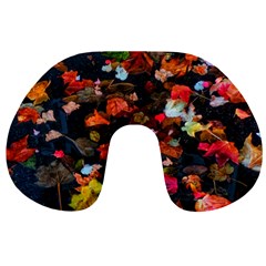 Leaves And Puddle Travel Neck Pillows by okhismakingart