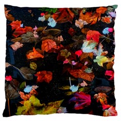 Leaves And Puddle Large Flano Cushion Case (two Sides) by okhismakingart