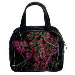 Pink-fringed Leaves Classic Handbag (two Sides) by okhismakingart