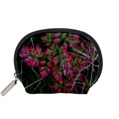 Pink-fringed Leaves Accessory Pouch (small) by okhismakingart