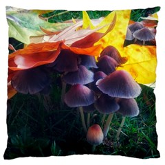 Mushrooms Large Cushion Case (one Side) by okhismakingart