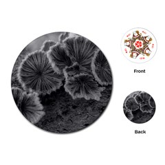 Tree Fungus Black And White Playing Cards (round) by okhismakingart