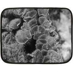 Tree Fungus Branch Vertical Black And White Double Sided Fleece Blanket (mini)  by okhismakingart