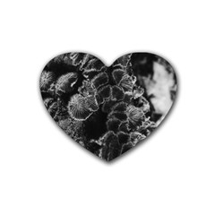 Tree Fungus Branch Vertical High Contrast Rubber Coaster (heart)  by okhismakingart