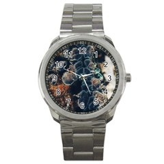 Tree Fungus Branch Vertical Sport Metal Watch by okhismakingart