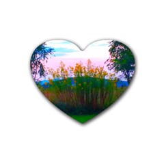 Field Of Goldenrod Heart Coaster (4 Pack)  by okhismakingart