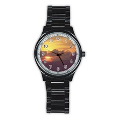 Early Sunset Stainless Steel Round Watch