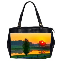 Lake Sunrise Oversize Office Handbag (2 Sides) by okhismakingart