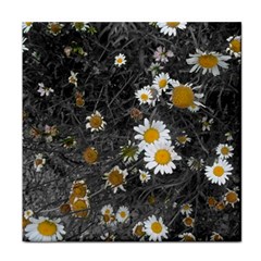 Black And White With Daisies Face Towel by okhismakingart