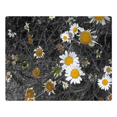 Black And White With Daisies Double Sided Flano Blanket (large)  by okhismakingart