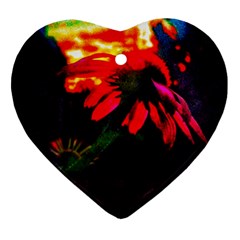 Neon Cone Flower Ornament (heart) by okhismakingart