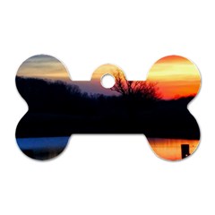 Pastel Sunrise Dog Tag Bone (two Sides) by okhismakingart