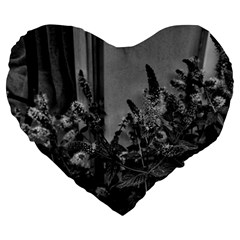 Black And White Mint Large 19  Premium Flano Heart Shape Cushions by okhismakingart