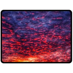 Blood Red Sunrise Fleece Blanket (large)  by okhismakingart