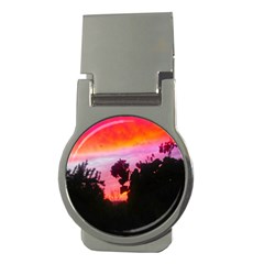 Sunset And Geraniums Money Clips (round) 