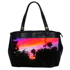 Sunset And Geraniums Oversize Office Handbag (2 Sides) by okhismakingart