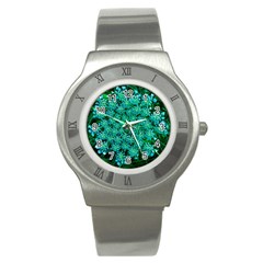 Turquoise Queen Anne s Lace Stainless Steel Watch by okhismakingart