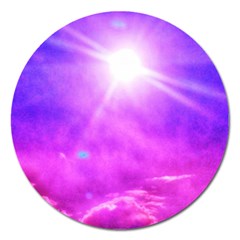 Purple Sun Magnet 5  (round)