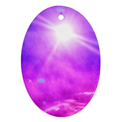 Purple Sun Oval Ornament (two Sides) by okhismakingart