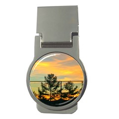 Fence Line Trees Money Clips (round) 