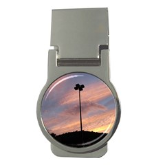 Parking Lot Sunset Money Clips (round)  by okhismakingart