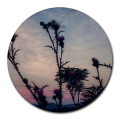 Hazy Thistles Round Mousepads by okhismakingart