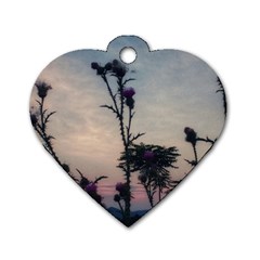 Hazy Thistles Dog Tag Heart (two Sides) by okhismakingart