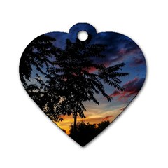 Sumac Sunset Dog Tag Heart (two Sides) by okhismakingart