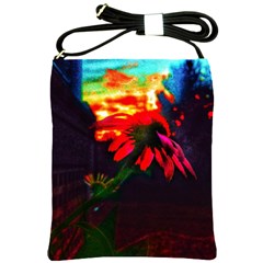 Neon Cone Flower Shoulder Sling Bag by okhismakingart