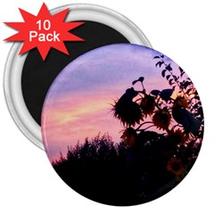 Sunflower Sunset Ii 3  Magnets (10 Pack)  by okhismakingart