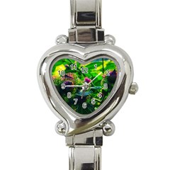 Bur Flowers Heart Italian Charm Watch