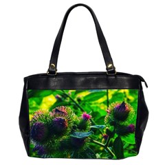 Bur Flowers Oversize Office Handbag (2 Sides) by okhismakingart