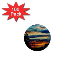 Blue Sunset 1  Mini Magnets (100 Pack)  by okhismakingart