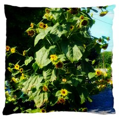 Big Sunflowers Large Cushion Case (one Side) by okhismakingart