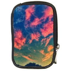 Brushstroke Skies Compact Camera Leather Case by okhismakingart