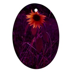 Purple Sunflower Ornament (oval) by okhismakingart