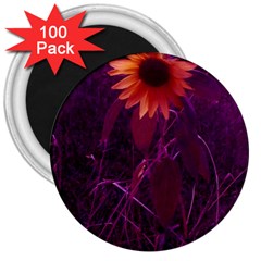 Purple Sunflower 3  Magnets (100 Pack) by okhismakingart