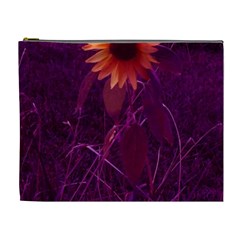 Purple Sunflower Cosmetic Bag (xl) by okhismakingart