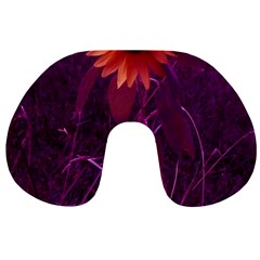 Purple Sunflower Travel Neck Pillows by okhismakingart